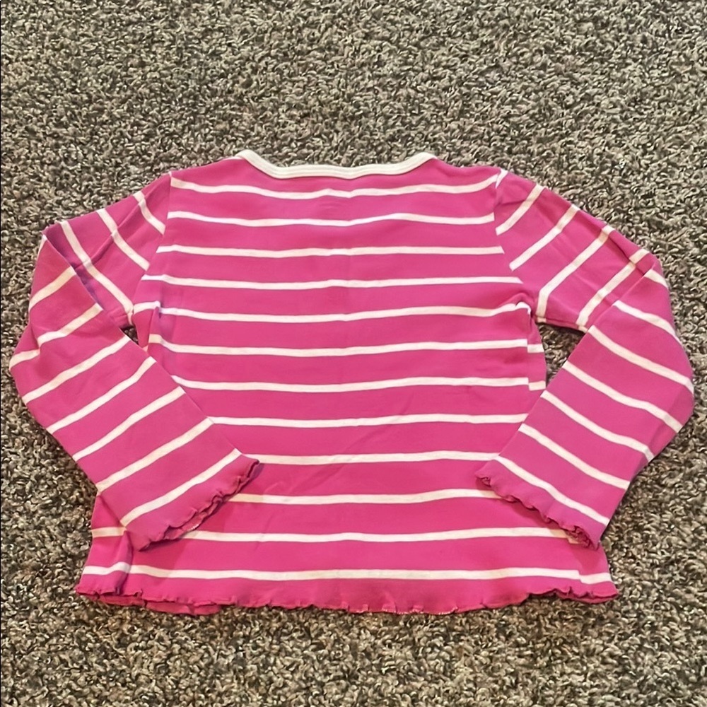 Okie Dokie Pink and White Striped Long Sleeve Tee - Picture 7 of 7